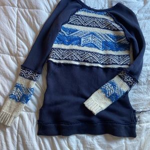 Free people blue destroyed sweater no tag size m